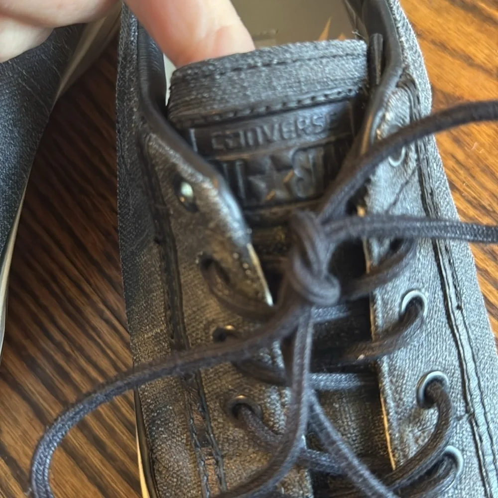 Converse X John Varvatos distressed black woven lace up low top sneakers. Size 5
